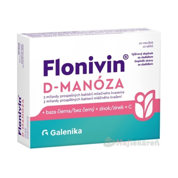 Flonivin D-manóza s černým bezem, zinkem a vitaminem C 10 sáčků