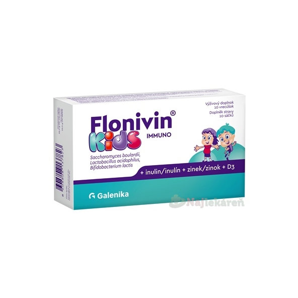 Flonivin Kids Immuno prášek s inulinem zinkem a vitaminem D3 10 sáčků