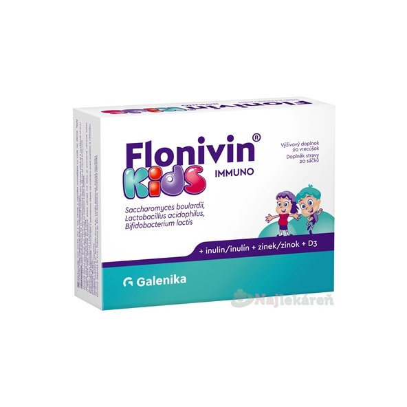 Flonivin Kids Immuno prášek s inulinem, zinkem a vitaminem D3 20 sáčků
