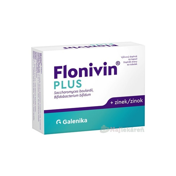 Flonivin Plus Saccharomyces, Bifidobacterium a zinek 60 kapslí