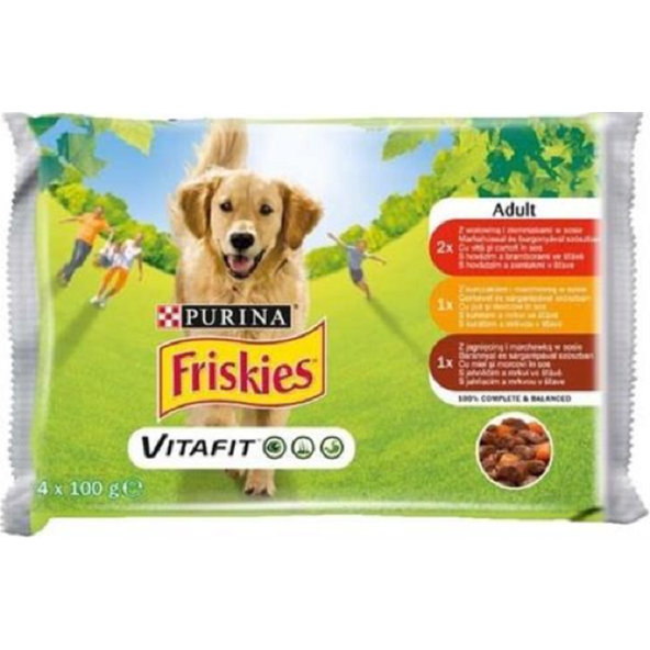 Friskies Adult Multipack kapsičky pro psy hovězí kuře jehněčí 4x100 g