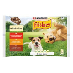 Friskies Adult kapsičky pro psy hovězí kuře jehněčí v želé 4x85 g