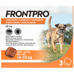 FRONTPRO M 28 mg žvýkací tablety pro psy proti klíšťatům a blechám >4–10 kg, 3 tablety