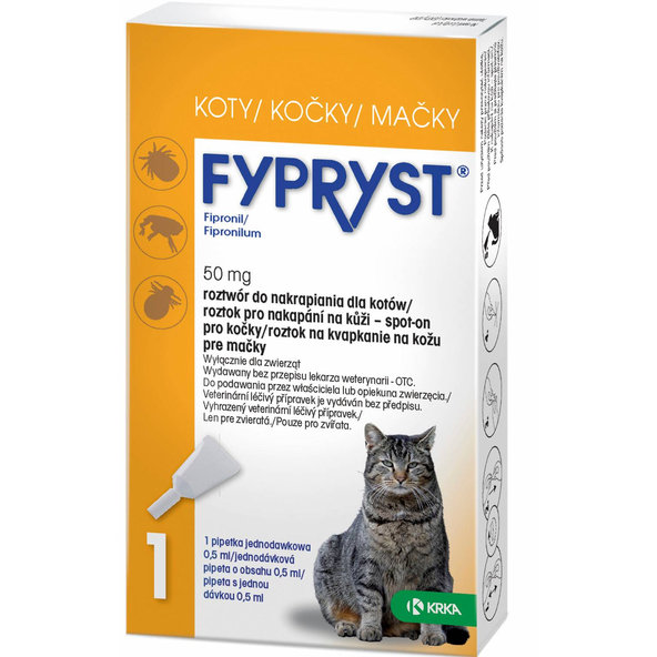 Fypryst Spot-on Cat pipeta pro kočky proti klíšťatům a blechám 0,5 ml
