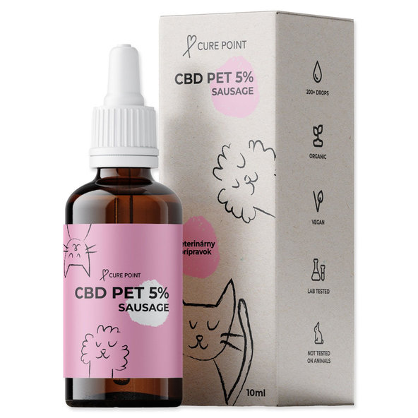 CBD olej 5 % s příchutí klobásy 10 ml