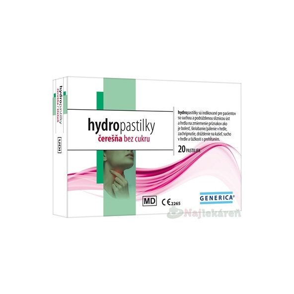 Generica Hydropastilky třešeň bez cukru 20 ks