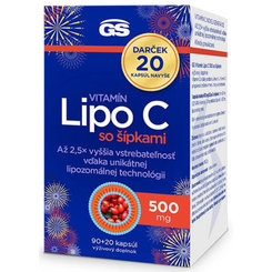 GS Vitamín Lipo C 500 mg se šípky Dárek 90 + 20 kapslí navíc