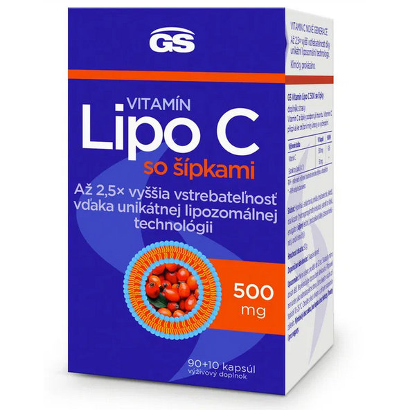 GS Vitamin Lipo C 500 mg se šípky 50 kapslí
