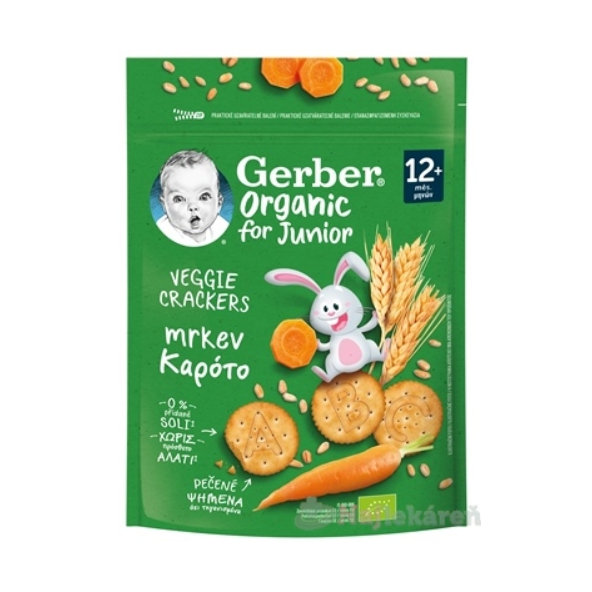 Gerber Junior Organic krekry s mrkví 12 m+ 100 g