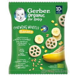 Gerber Organic křupavá kolečka banánová 10 m+ 28 g