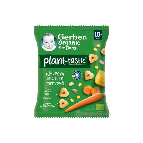 Gerber Organic křupavá srdíčka mrkvová 10 m+ 28 g