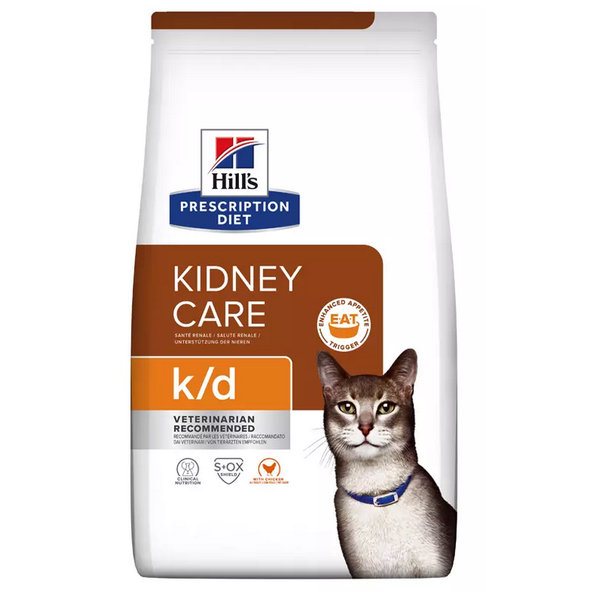 Hill's Diet Feline k/d Chicken Dry granule pro kočky 300 g
