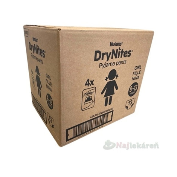 Huggies DryNites L Jumbo kalhotky pro dívky 8–13 let 30–48 kg 52 ks
