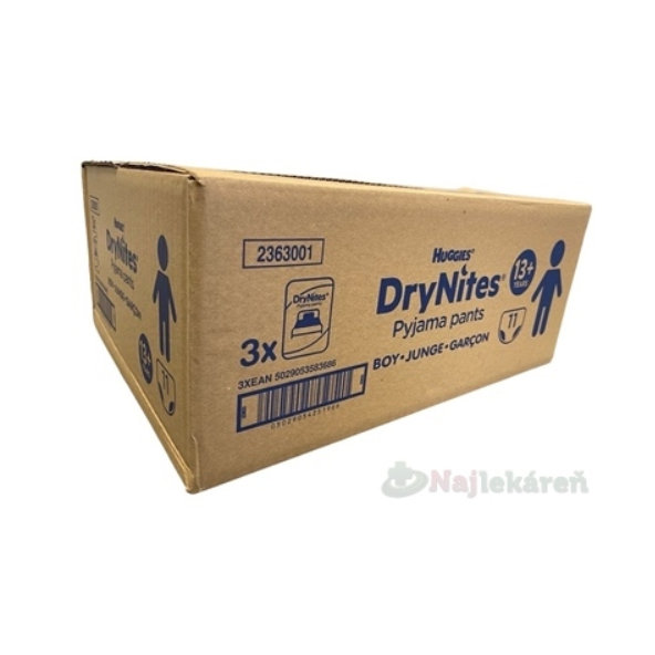 Huggies DryNites XL Jumbo kalhotky pro chlapce 13+ let 48–60 kg 33 ks
