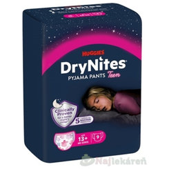 Huggies DryNites XL kalhotky pro dívky 13+ let 48–60 kg 9 ks