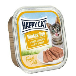 Happy Cat Minkas Duo Paté paštika pro kočky hovězí a králík 100 g