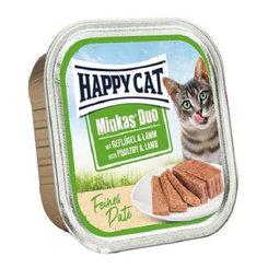 Happy Cat Minkas Duo Paté paštika pro kočky drůbeží a jehněčí 100 g