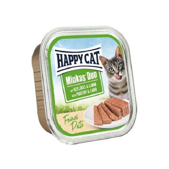 Happy Cat Minkas Duo Paté paštika pro kočky drůbeží a jehněčí 100 g