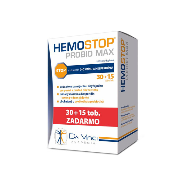 Da Vinci HemoStop Probio Max 30+15 kapslí zdarma