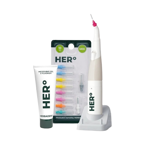 Herbadent Hero Electra elektrická mezizubní kartáček set