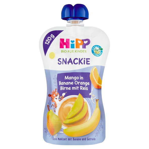 HiPP BIO Kinder banán pomeranč hruška mango rýže 1r+ 120 g