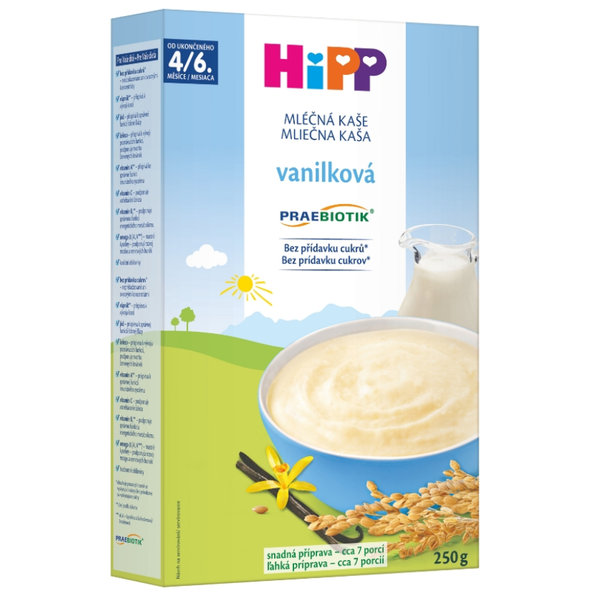 HiPP první mléčná kaše Praebiotik vanilková 4m+ 250 g