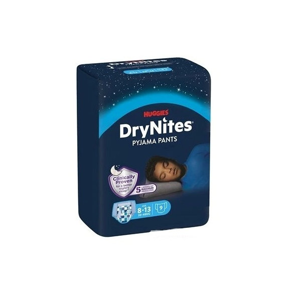 Huggies DryNites Large plenkové kalhotky pro chlapce 8–13 let 9 ks