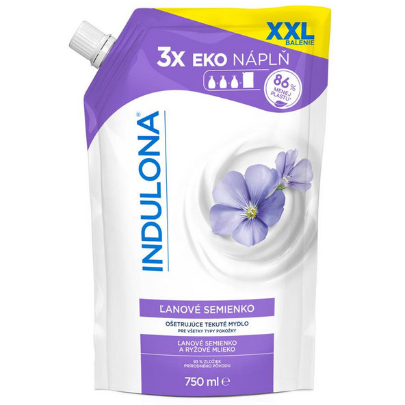 INDULONA Lněné tekuté mýdlo na ruce náhradní náplň 750 ml