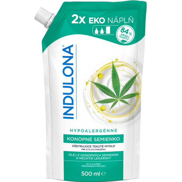 INDULONA Konopné tekuté mýdlo náhradní náplň 500 ml