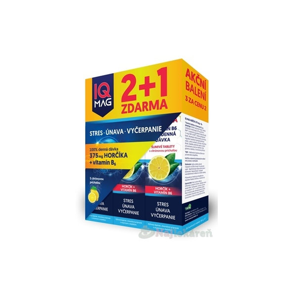 IQ Mag Hořčík 375 mg + vitamin B6 3x20 šumivých tablet