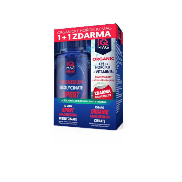 IQ Mag 1+1 Sport organický hořčík + rozpustný hořčík + B6 sada