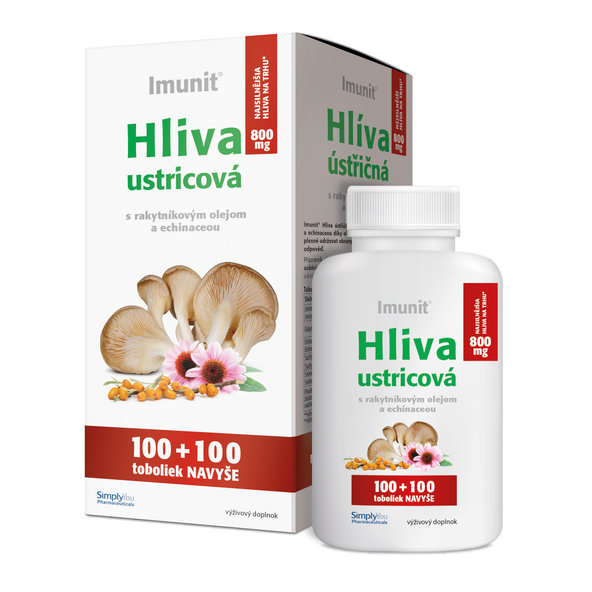Imunit Hlíva 800 mg rakytník, echinacea 100 + 100 kapslí zdarma