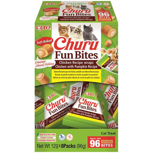 Inaba Churu Fun Bites Chicken with Pumpkin pamlsky pro kočky 8×12 g