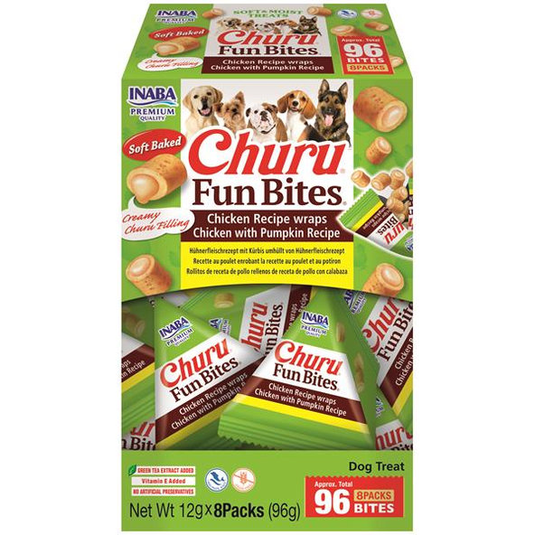 Inaba Churu Fun Bites Chicken with Pumpkin pamlsky pro psy 8×12 g