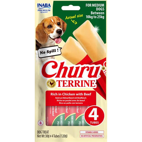 Inaba Churu Terrine Chicken with Beef pamlsek pro psy 4×30 g