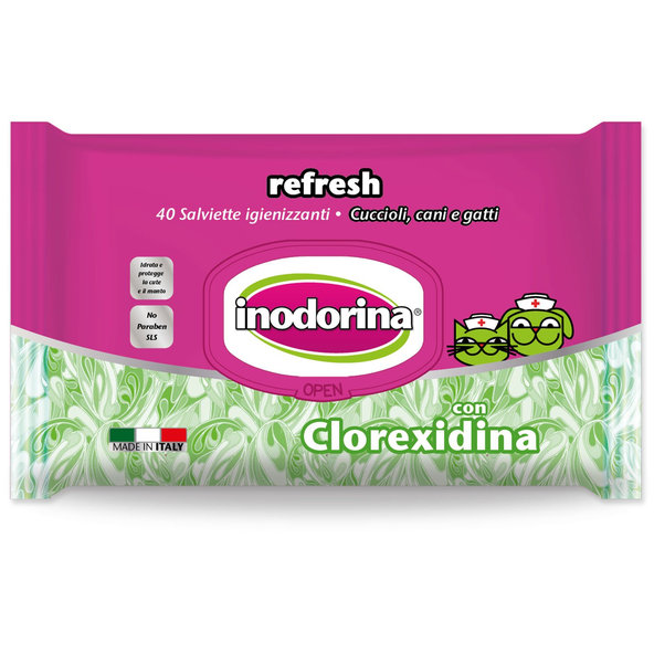 Inodorina čisticí vlhčené ubrousky s chlorhexidinem 40 ks