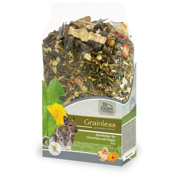 JR FARM Grainless Mix krmivo pro činčily a osmáky degu 650 g