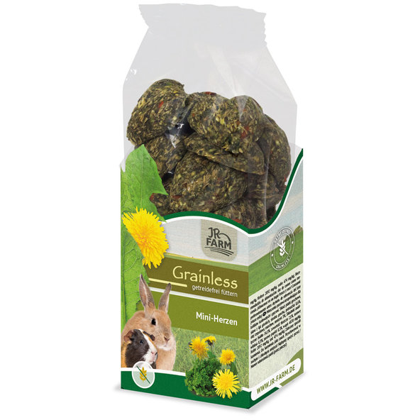 JR FARM Grainless Mini Hearts pamlsek pro králíky a hlodavce 150 g