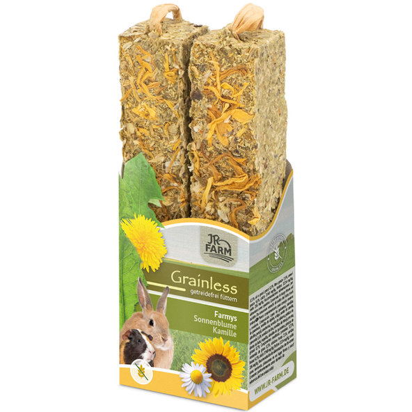 JR FARM Grainless tyčinky pro králíky a hlodavce se slunečnicí a heřmánkem 140 g