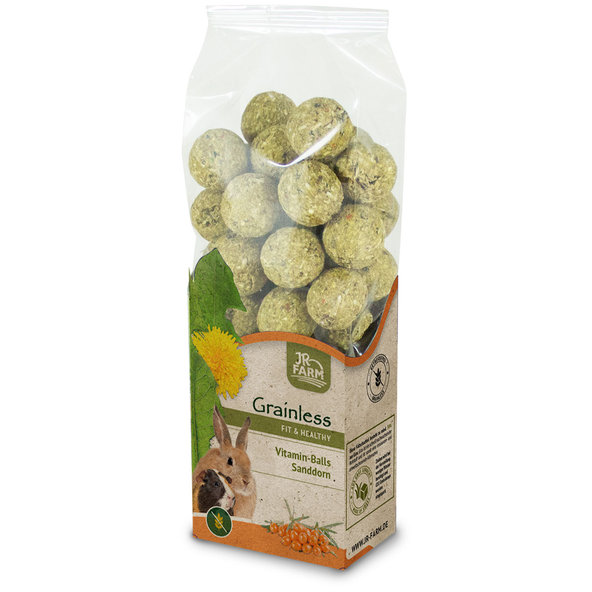 JR FARM Grainless vitamínové kuličky s rakytníkem pro králíky a morčata 150 g