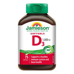 Jamieson vitamin D3 1000 IU 75 kapslí