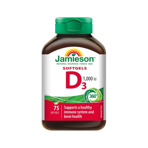Jamieson vitamin D3 1000 IU 75 kapslí