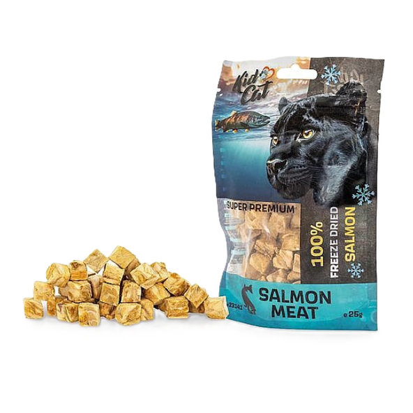 KIDCAT SUPER PREMIUM 100% mrazem sušené maso z lososa pro kočky 25 g