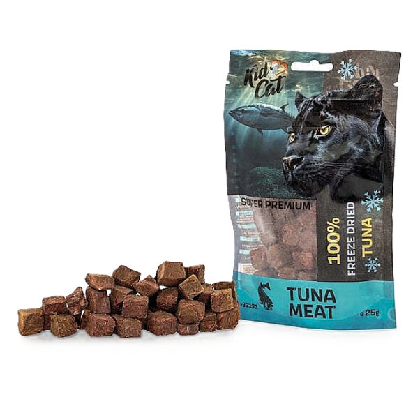 KIDCAT SUPER PREMIUM 100% mrazem sušené maso z tuňáka pre kočky 25 g