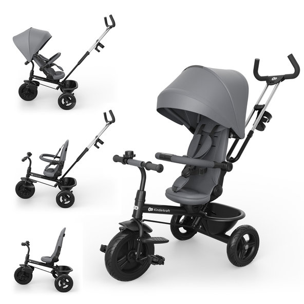 Kinderkraft trojkolka Aston 2 Plus Grey 9m+