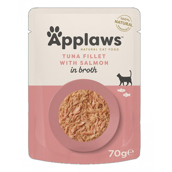 Applaws Cat kapsička Tuna Fillet with Salmon ve vývaru 70 g