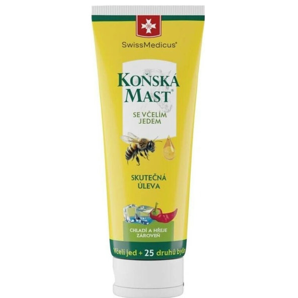 SwissMedicus Koňská mast se včelím jedem 25 bylin 75 ml