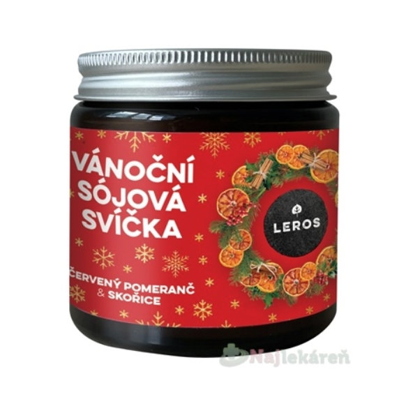 Leros Vánoční sójová svíčka pomeranč a skořice 120 ml