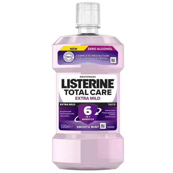 Listerine Total Care Extra Mild ústní voda bez alkoholu 500 ml