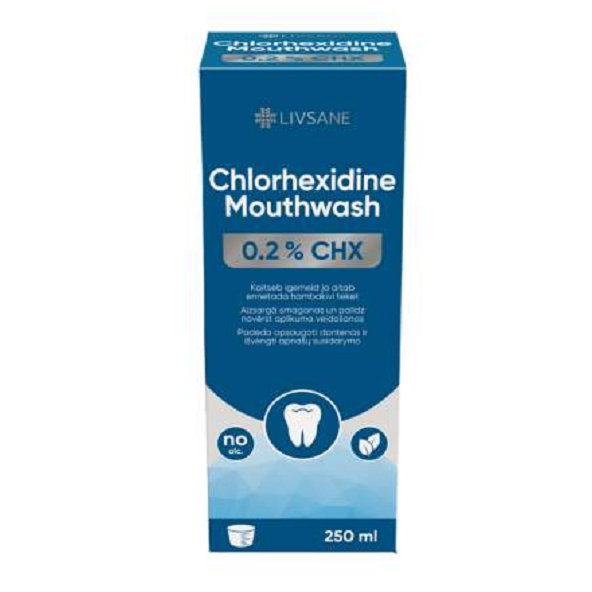 LIVSANE Ústní voda s chlorhexidinem 0,2 % 250 ml